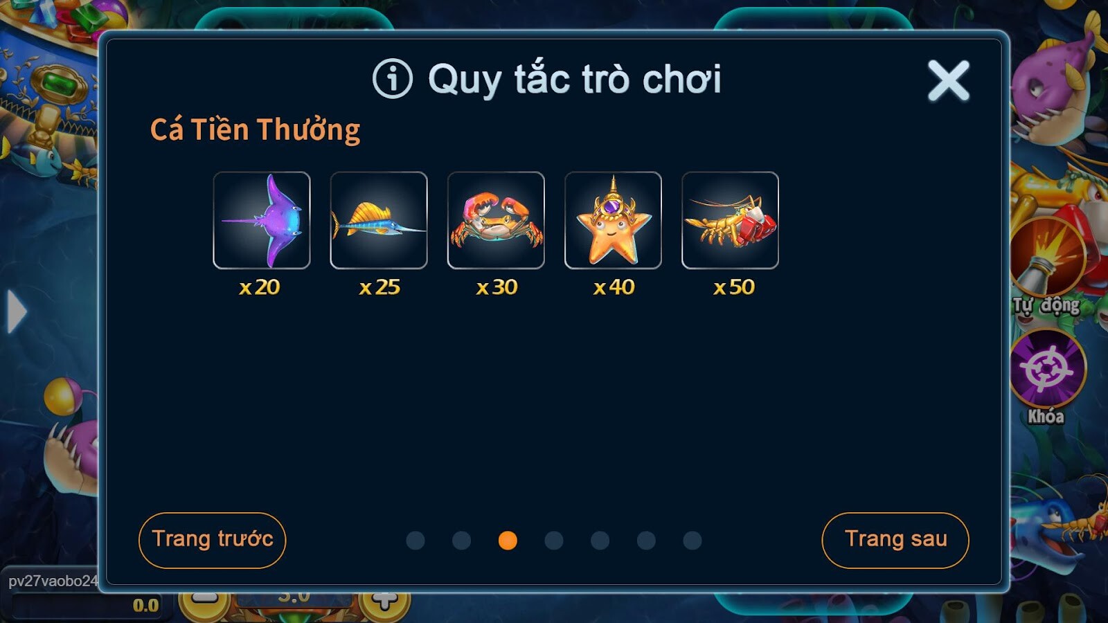 Jewelry Fishing SV66 - Săn kim cương dưới đáy đại dương 7 Tỷ lệ nhân thưởng của cá tiền thưởng