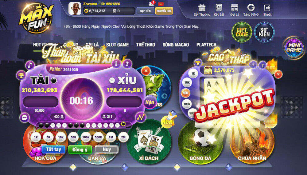 Maxfun - Cổng game đổi thưởng lớn nhất tại Việt Nam 6 Maxfun có trò chơi gì hấp dẫn? Đến cổng game Maxfun chơi gì?
